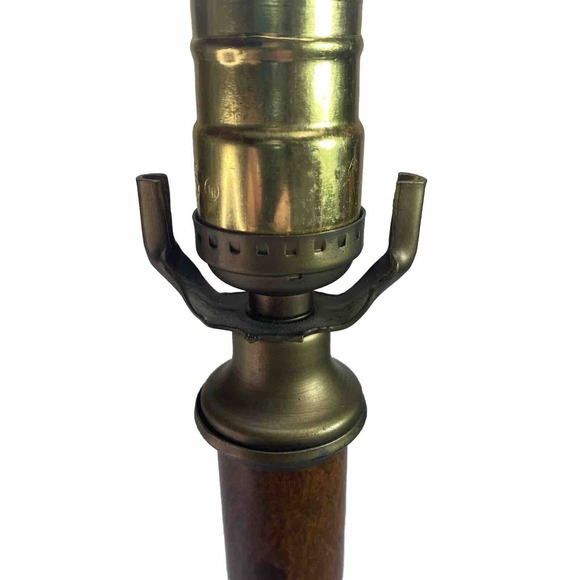 HLWD Regency Faux Brass Wood Candlestick Table Lamp Triangular Base 18 Excelsior - Picture 5 of 15